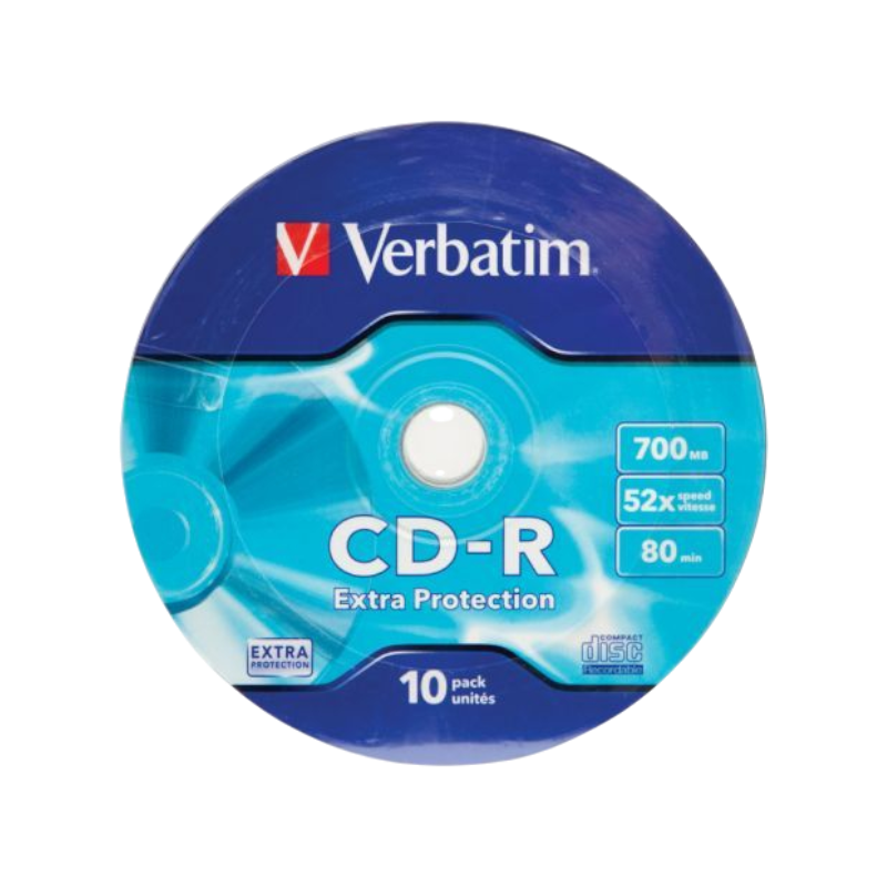 Оптичні диски Verbatim CD-R 700Mb 52x Spindle 10шт Extra Protection (43725)